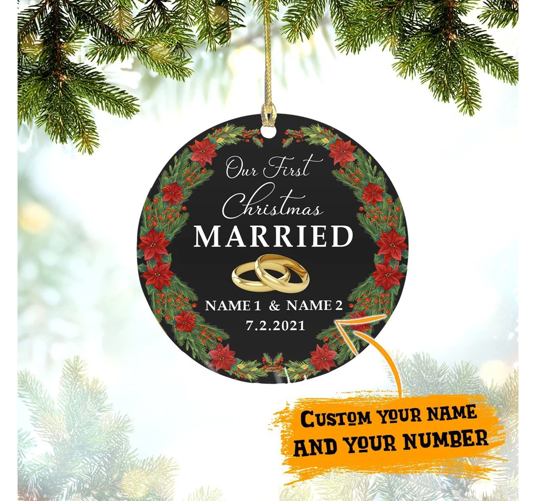 Personalized Our First Christmas Married Christmas Ornament