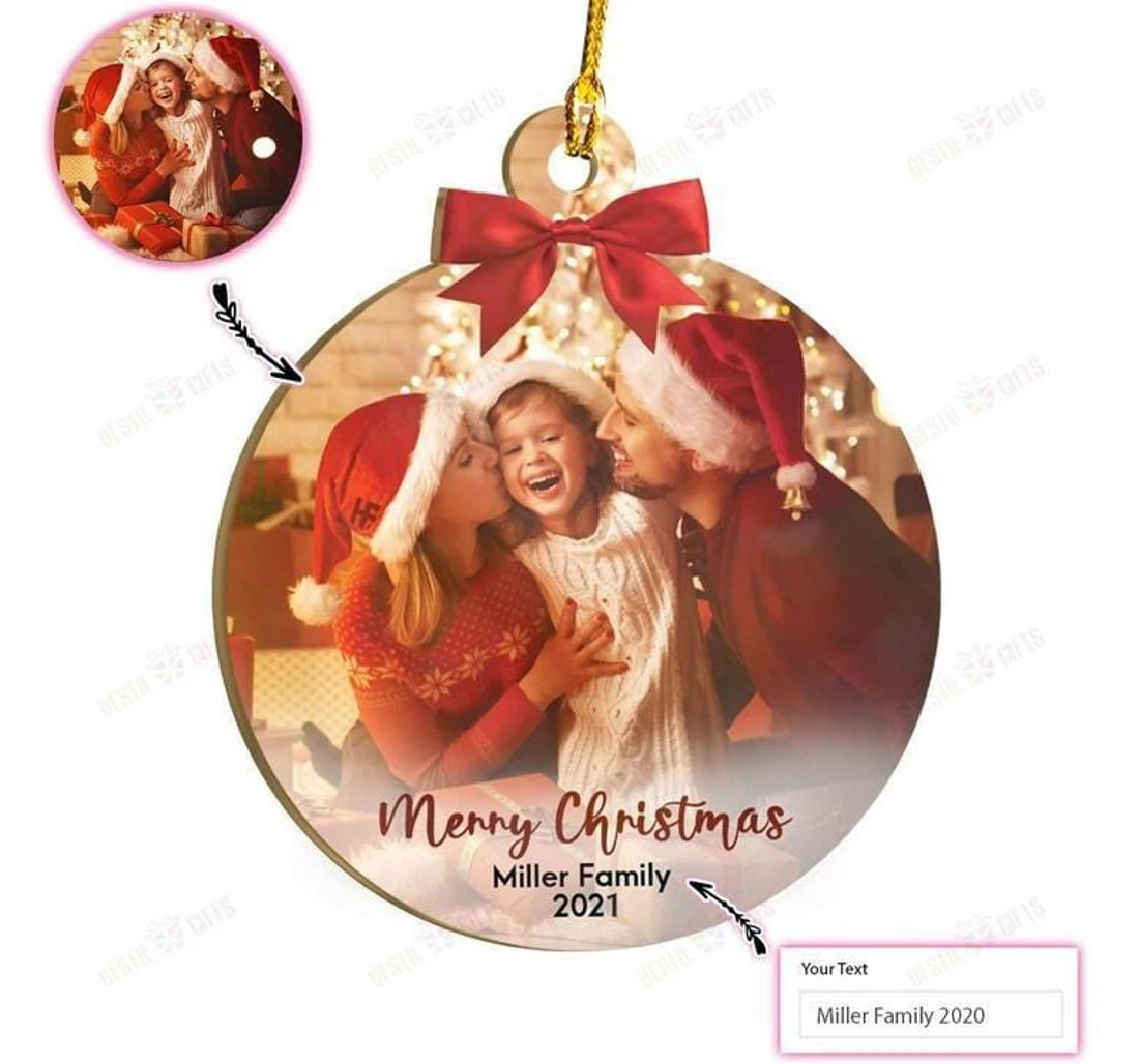 Family Photo Christmas Custom Ornament