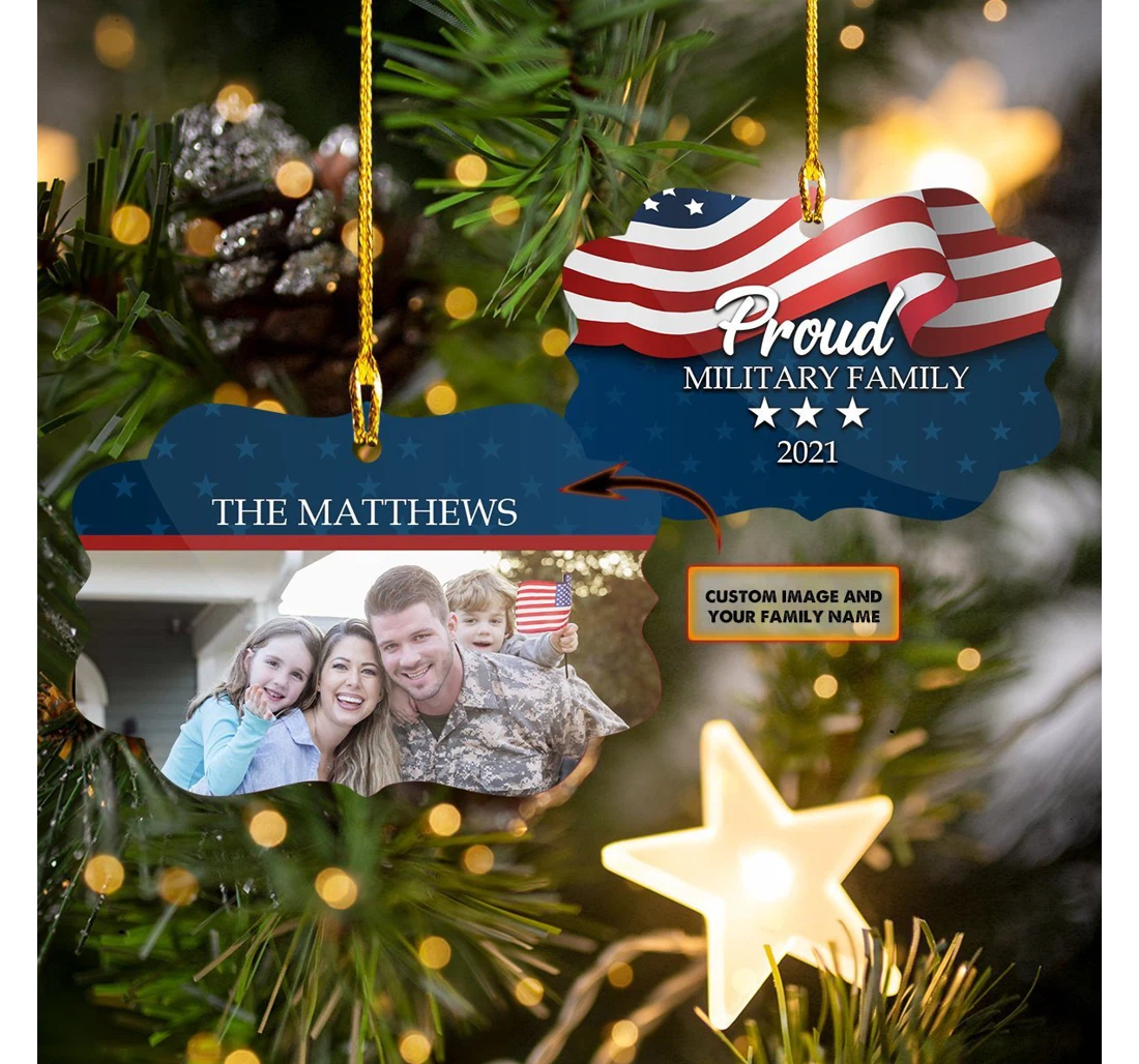 Personalized Military Family Christmas Ornament