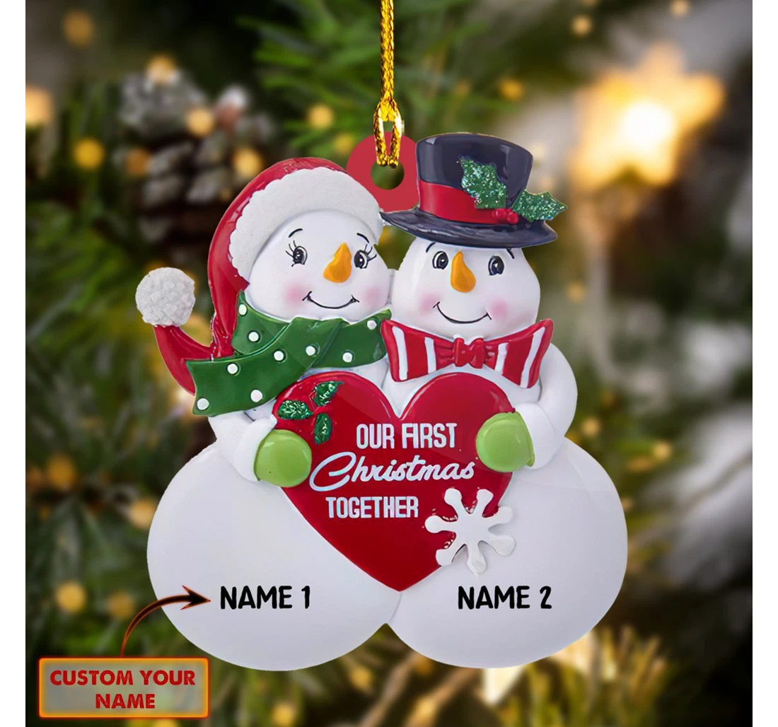 Personalized Our First Christmas Together Snowman Couple Christmas Ornament
