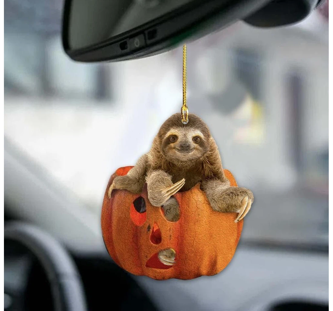 Personalized Sloth Lovely Pumpkin Ornament