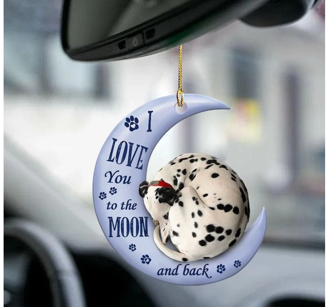Personalized Dalmatian Moon And Back Ornament
