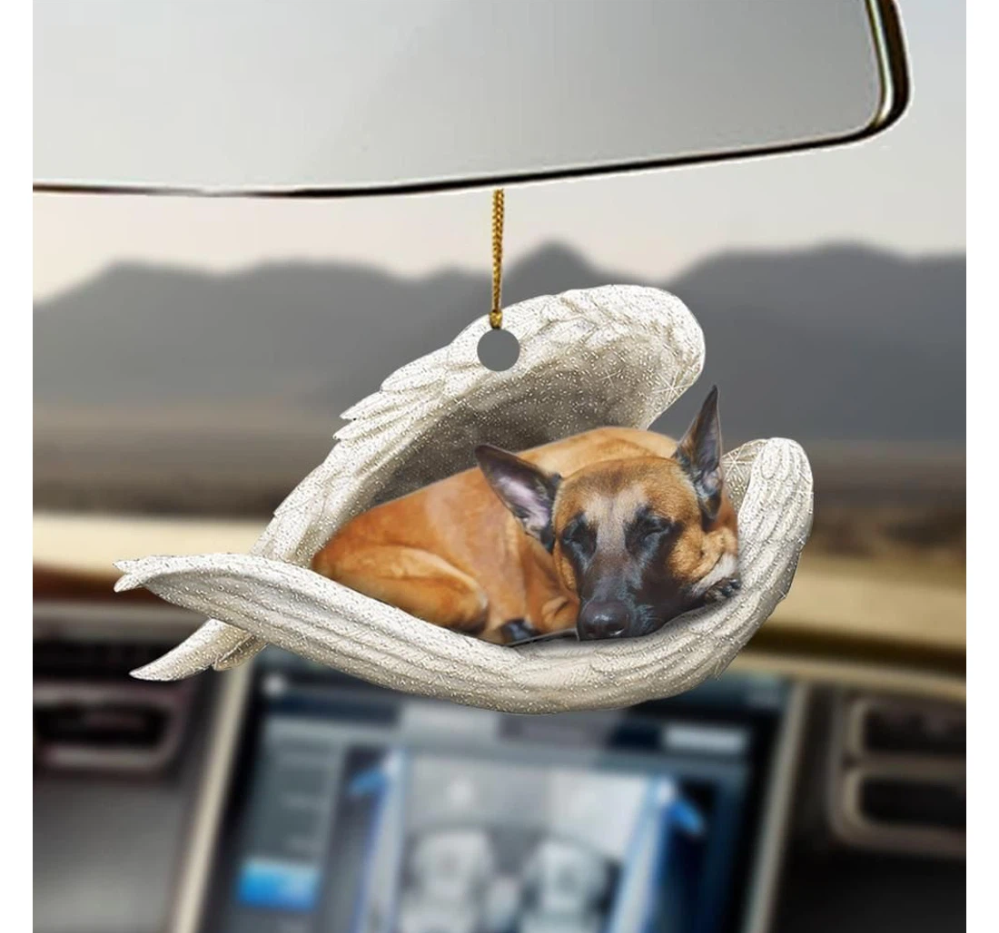 Personalized Malinois Dog Sleeping Angel Ornament