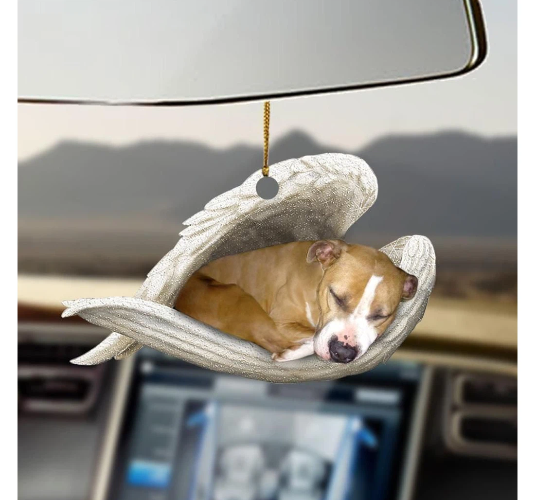 Personalized Staffordshire Bull Terrier Sleeping Angel Ornament