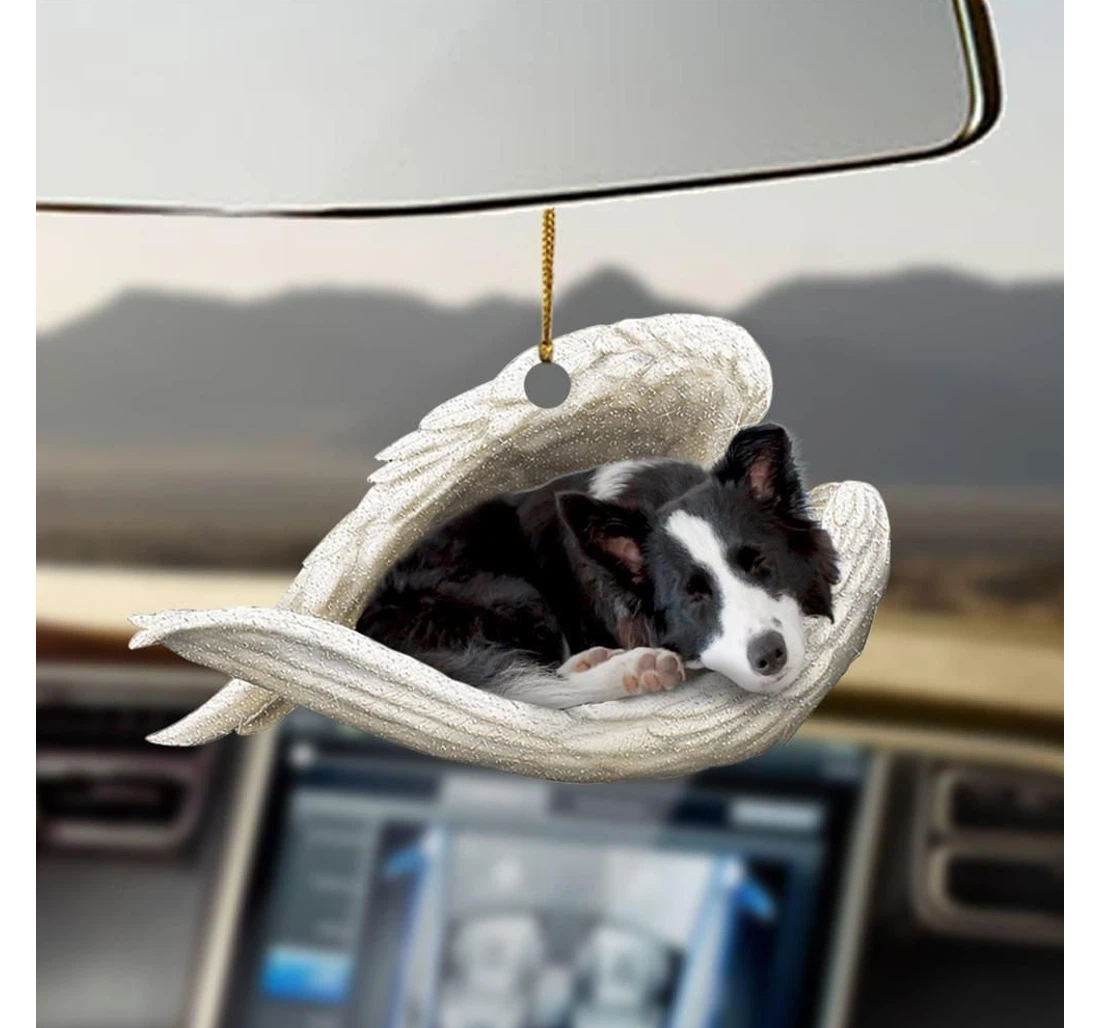 Personalized Border Collie Sleeping Angel Ornament