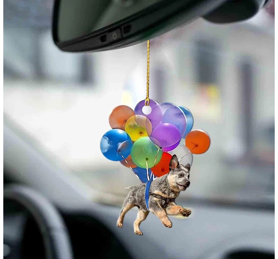 Personalized Heeler Fly With Bubbles Ornament