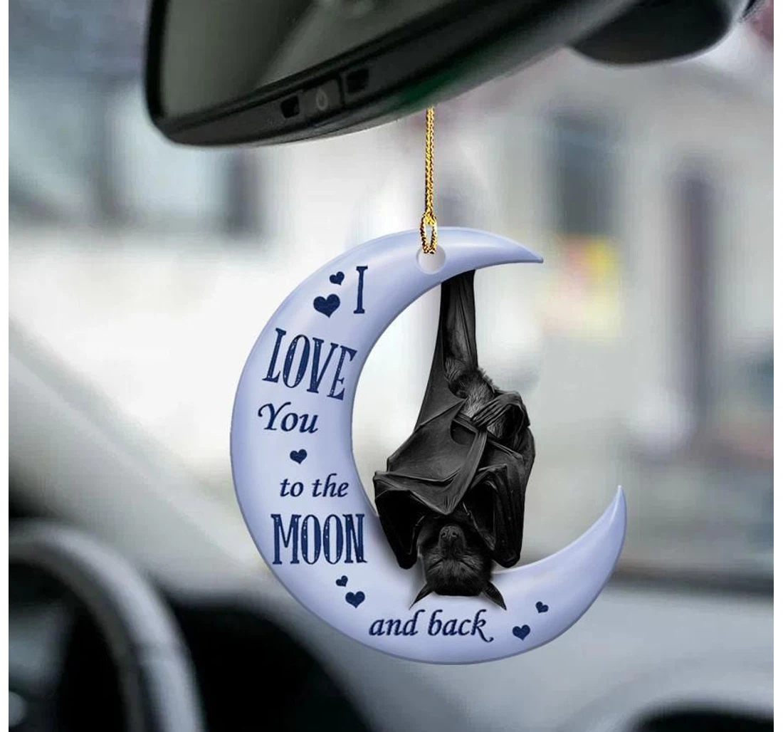Personalized Bat Moon And Back Ornament