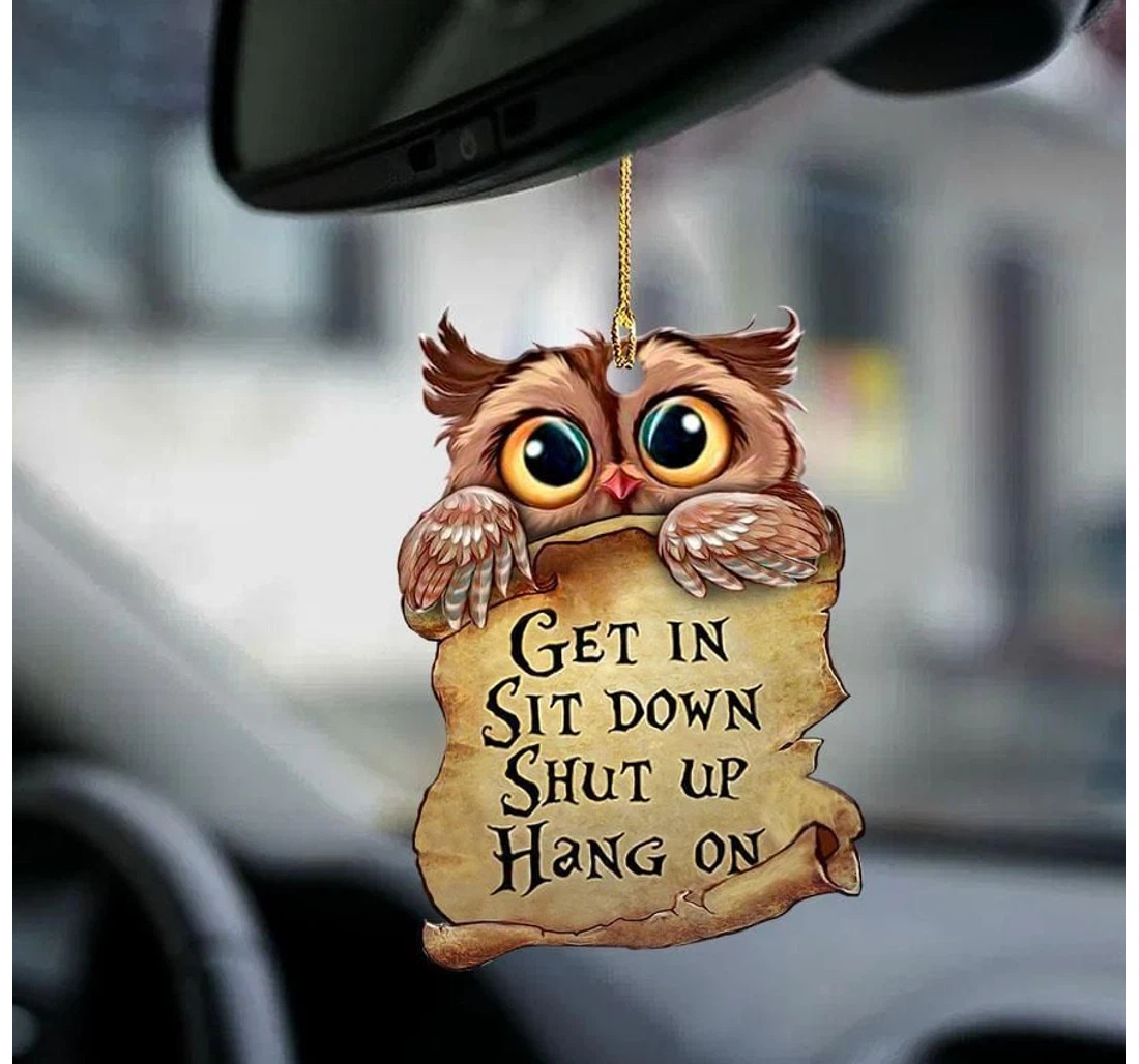 Personalized Owl Get In Sit Down Ornament