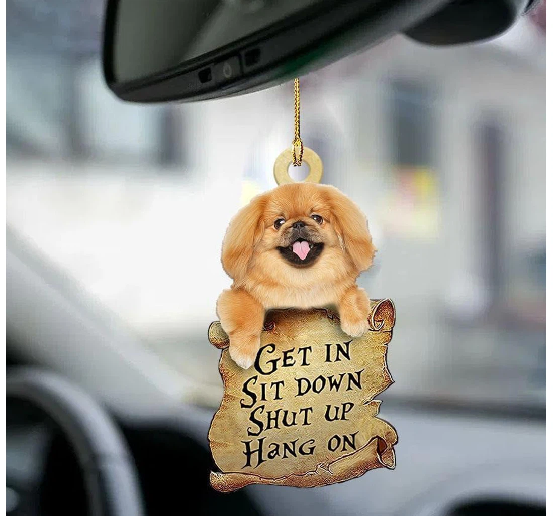 Personalized Pekingese Get In Sit Down Ornament