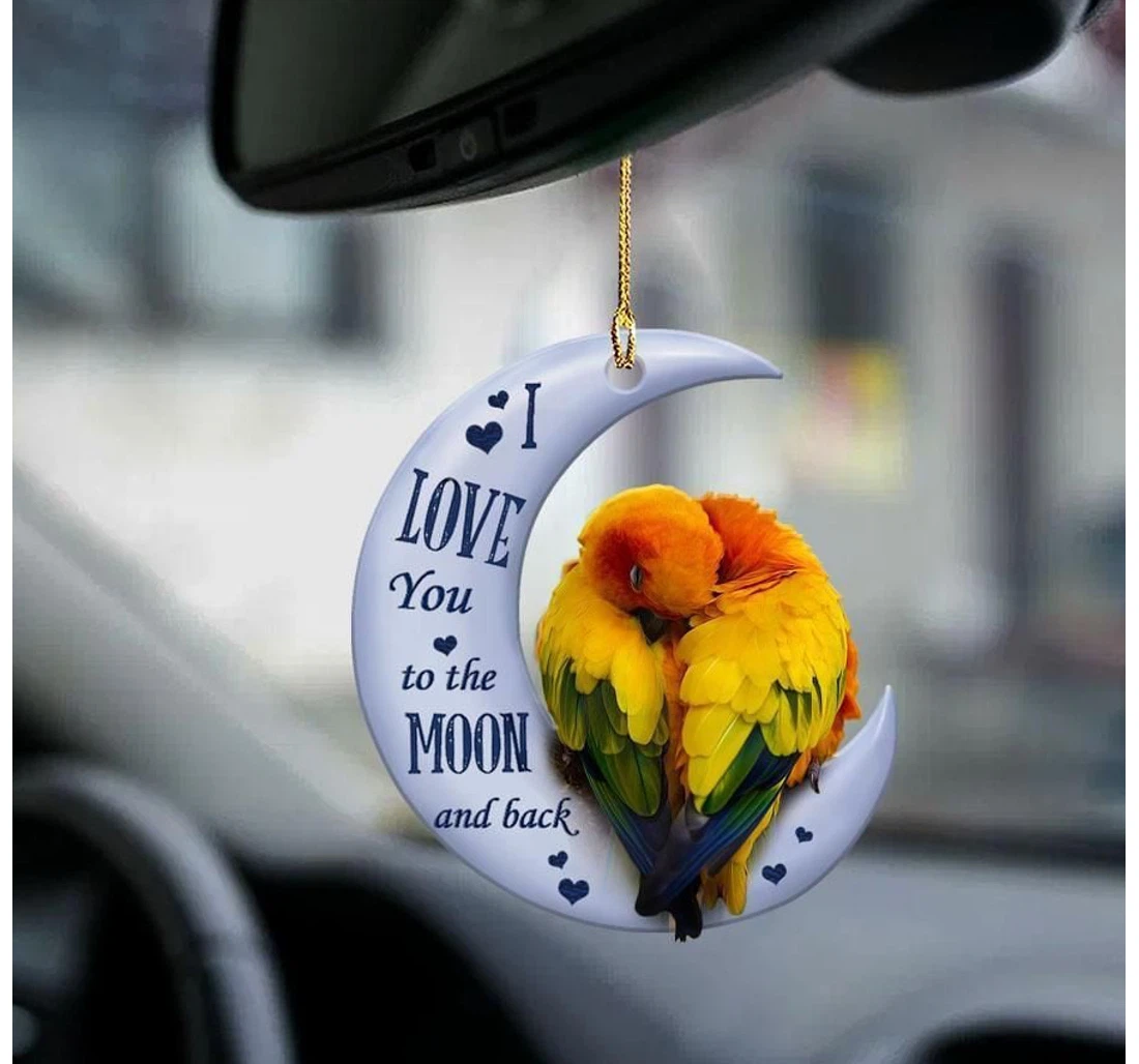 Personalized Conure Moon And Back Ornament