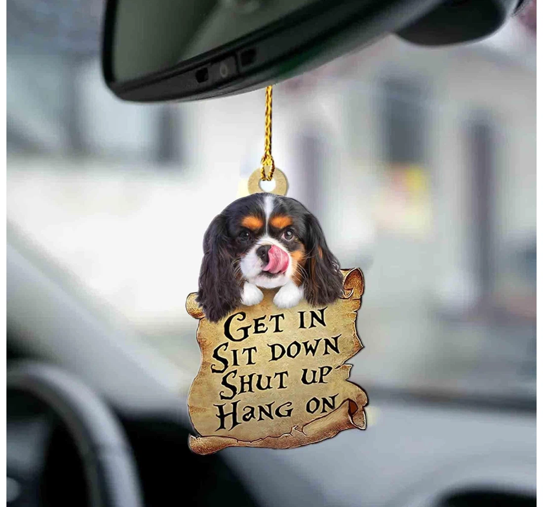 Personalized Cavalier King Charles Spaniel Get In Sit Down Ornament