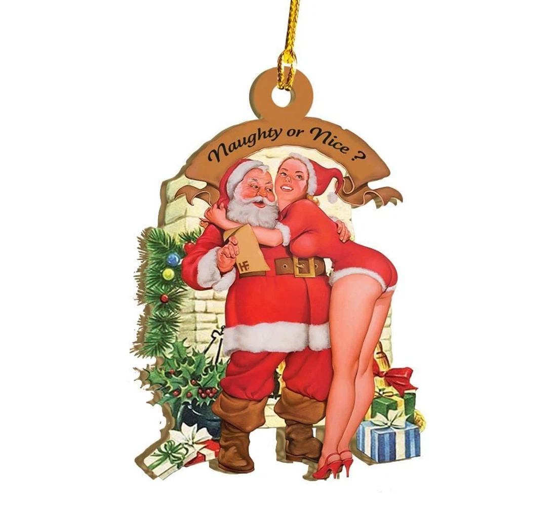 Personalized Naughty Or Nice Santa Ornament