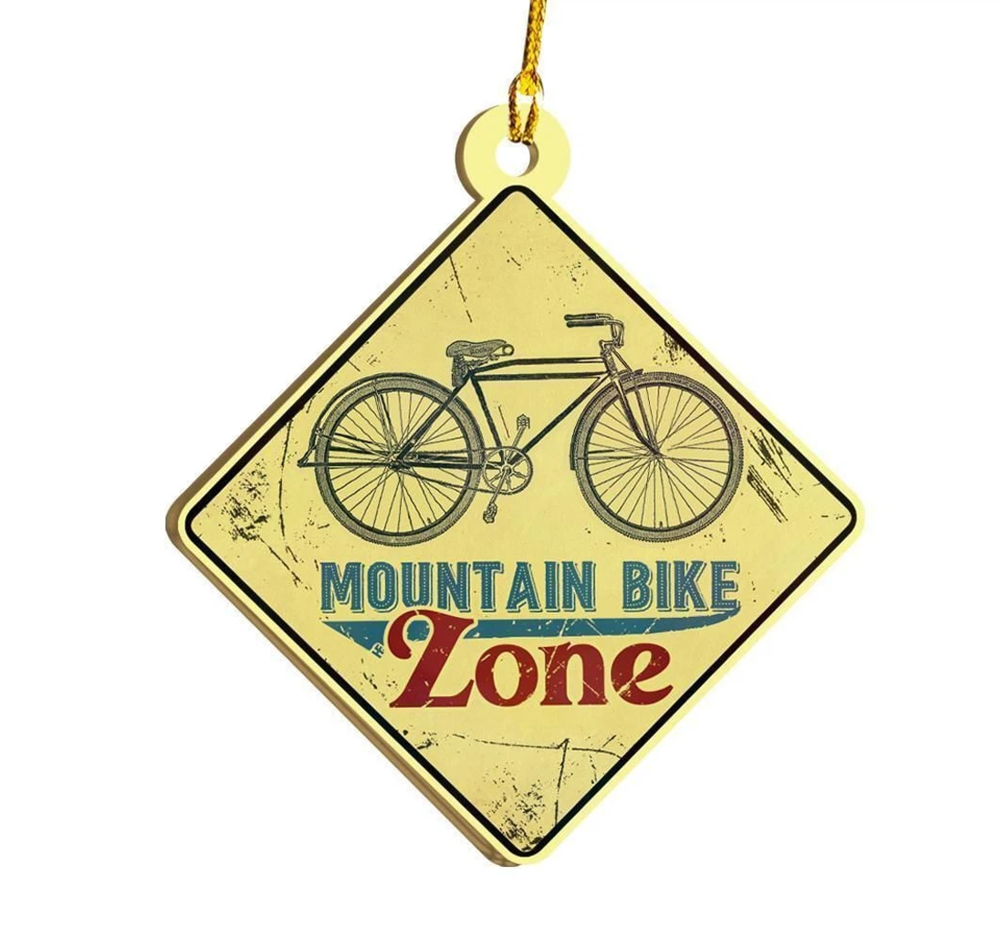 Personalized Mountain Bike Zone Sign Ornament