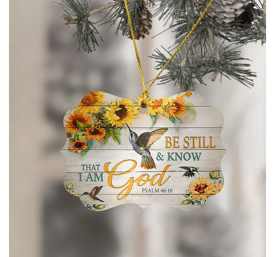 Personalized Hummingbird Be Still And Know That I Am God Ornament