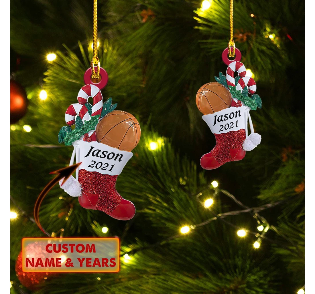 Personalized Christmas Basketball Christmas Ornament