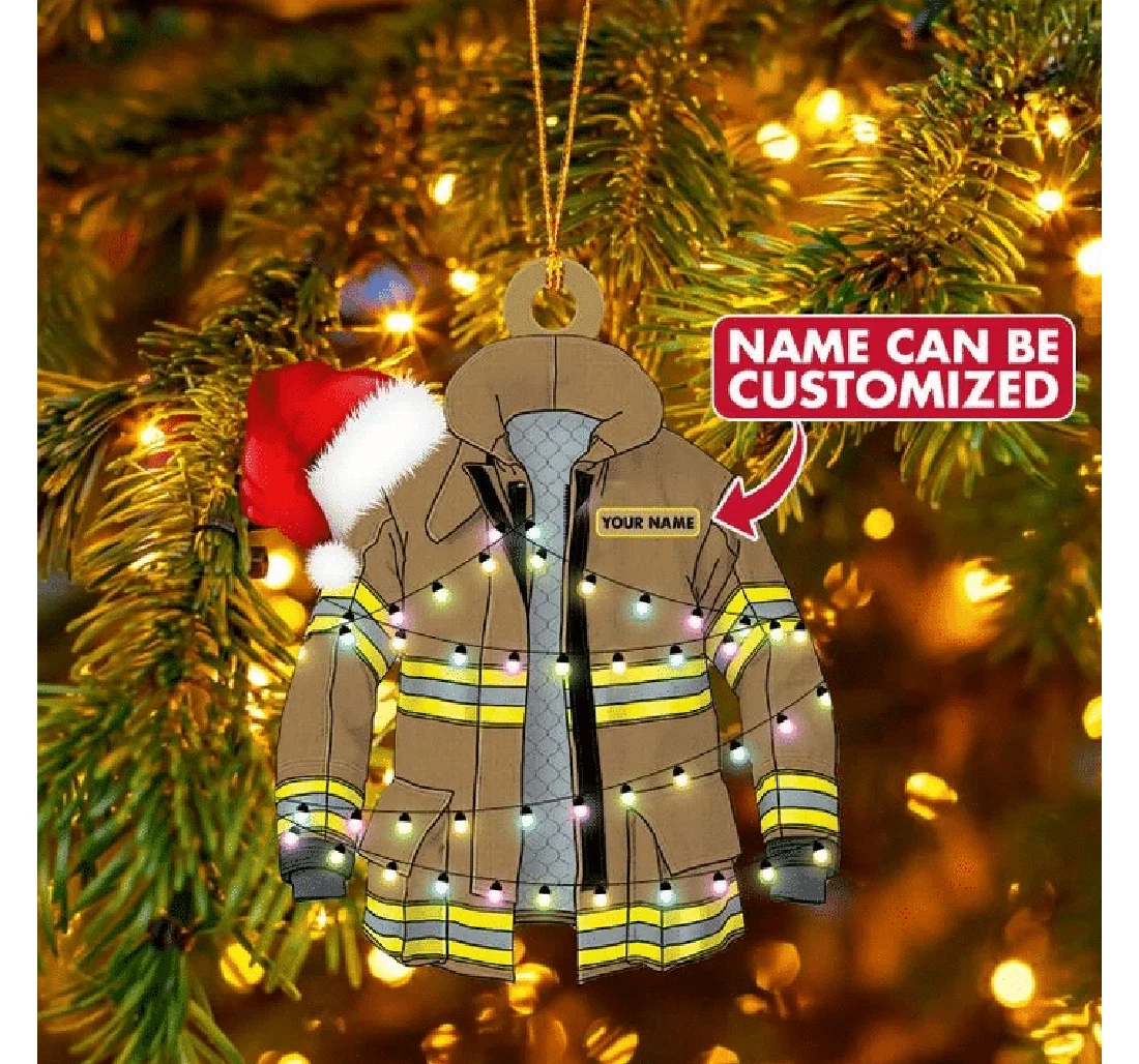 Personalized Led Christmas Firefighter Christmas Ornament