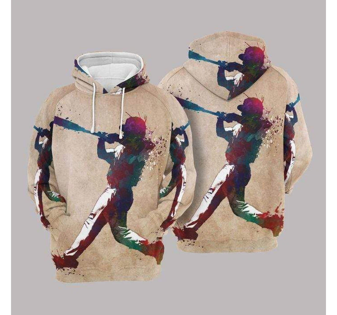 Personalized Baseball Player Vintage Background - 3D Printed Pullover Hoodie