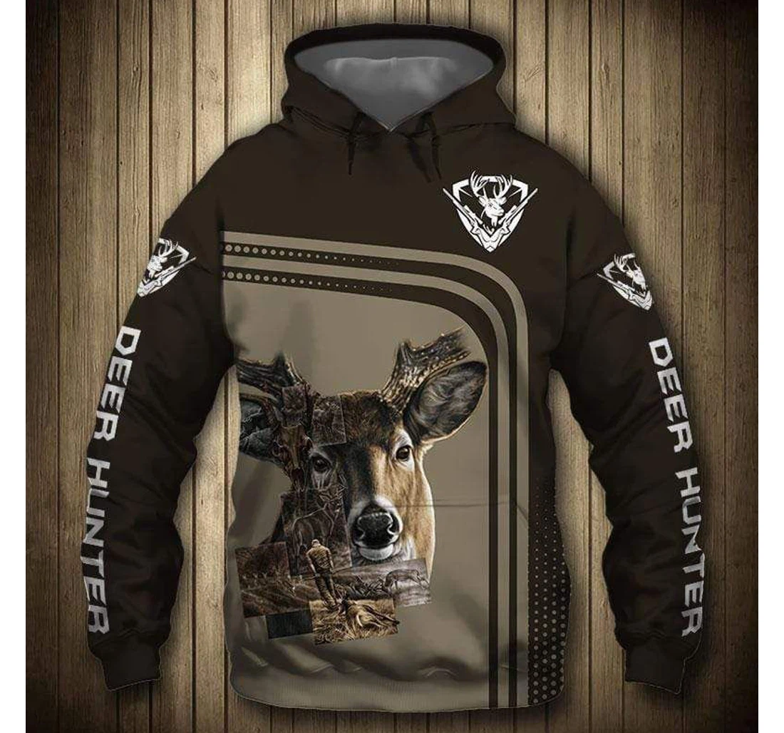 Personalized Amazing Photos Combine Deer Hunting - 3D Printed Pullover Hoodie