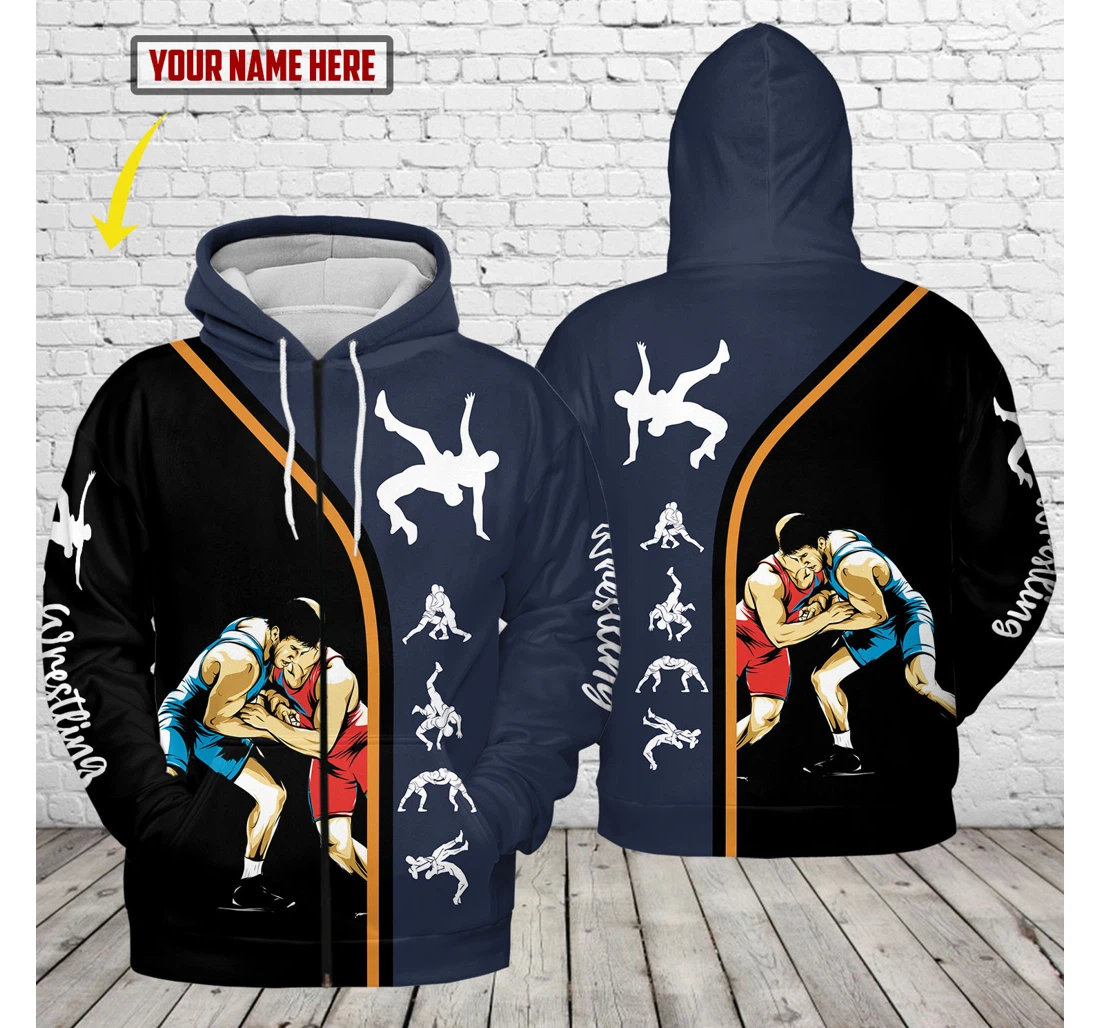 Custom Name Wrestling Fate Or Strong - 3D Printed Pullover Hoodie