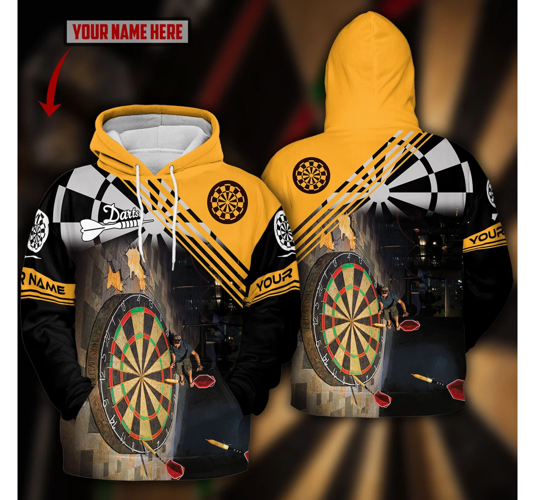 Custom Name Darts Painting Street - 3D Printed Pullover Hoodie