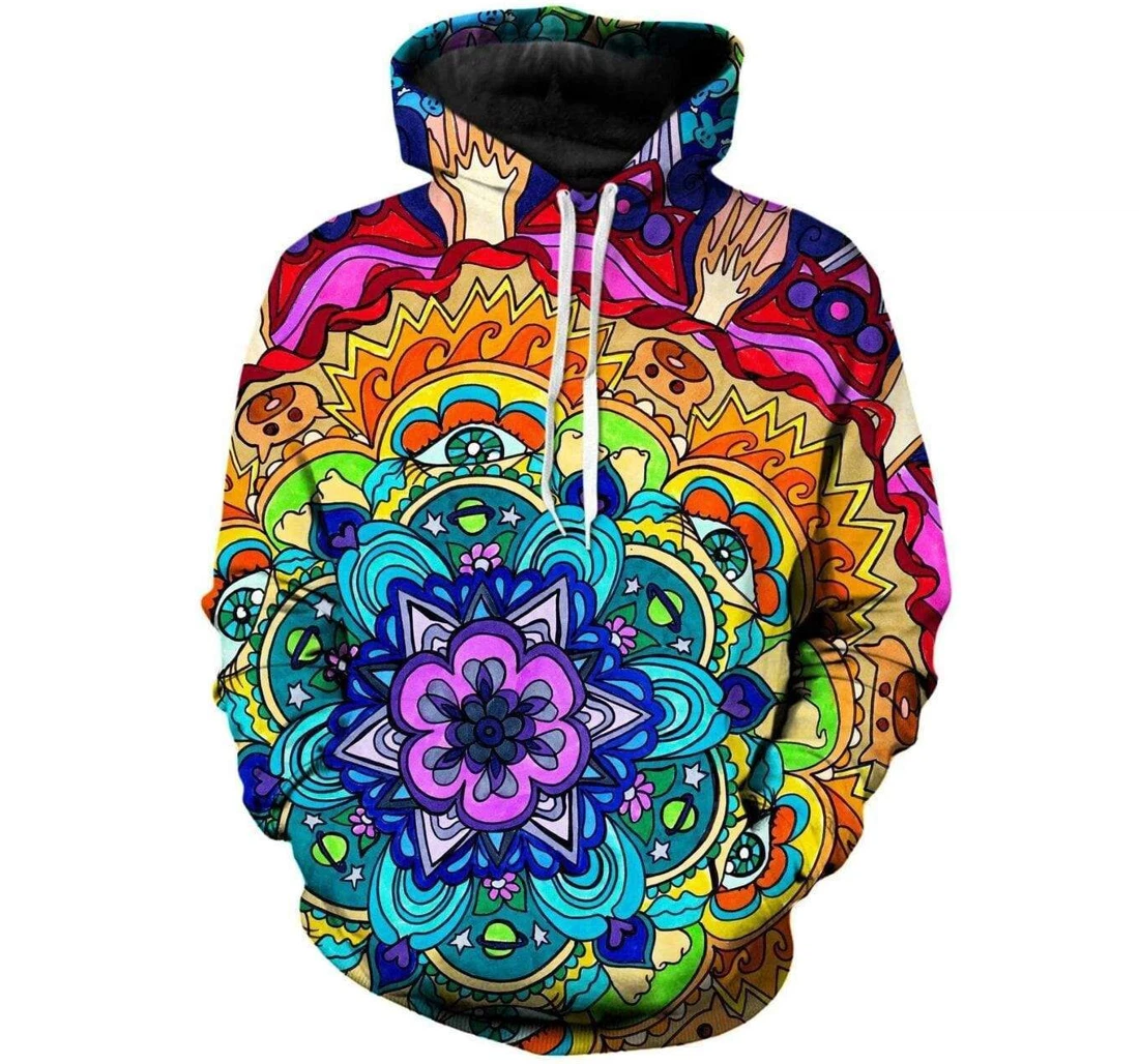 Personalized Microcosm Mandala - 3D Printed Pullover Hoodie