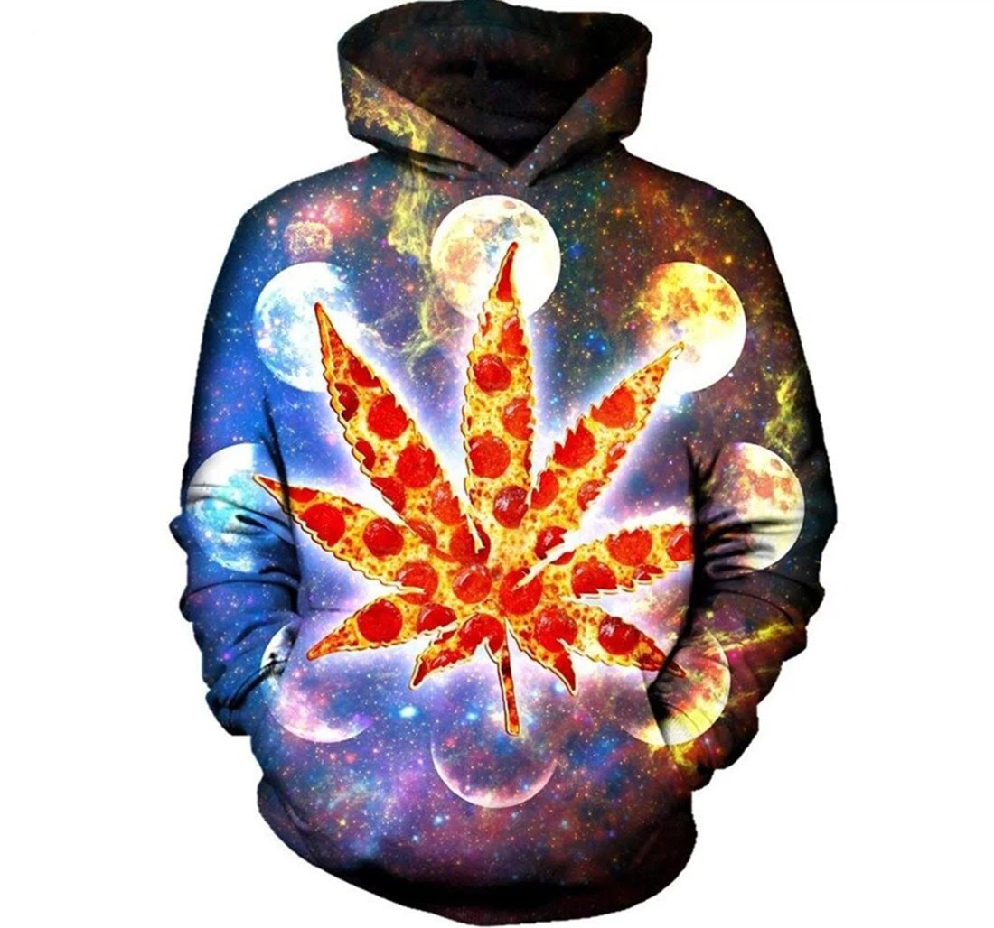 Personalized Dank Master Galactic Weed Pizza V - 3D Printed Pullover Hoodie