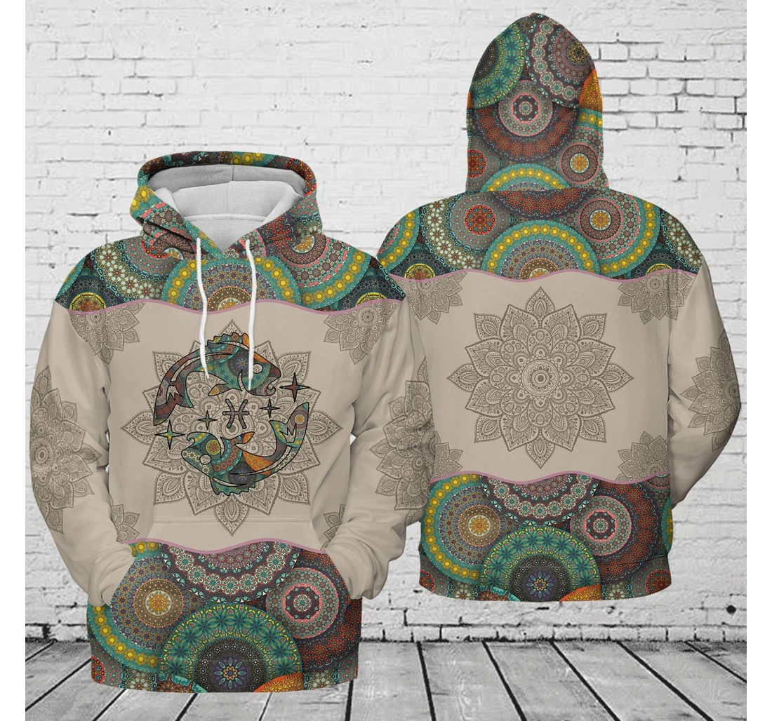Personalized Amazing Pisces Mandala Birthday - 3D Printed Pullover Hoodie