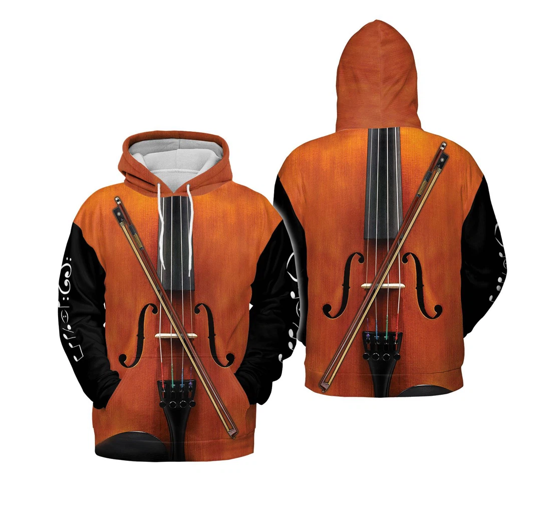 Personalized Awesome Music Lover Violin Cello H - 3D Printed Pullover Hoodie