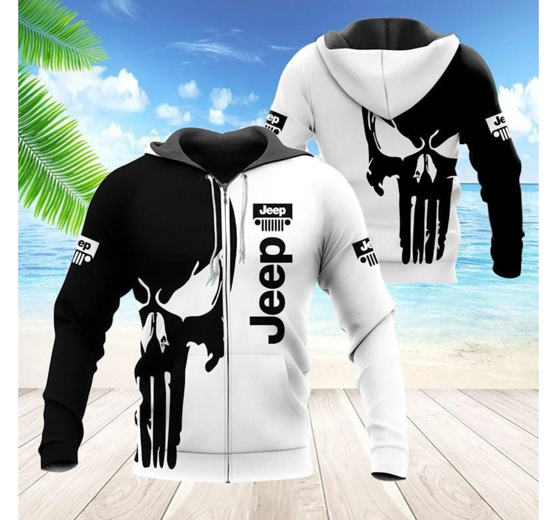 Personalized B W Jp Skull Kv - 3D Printed Pullover Hoodie