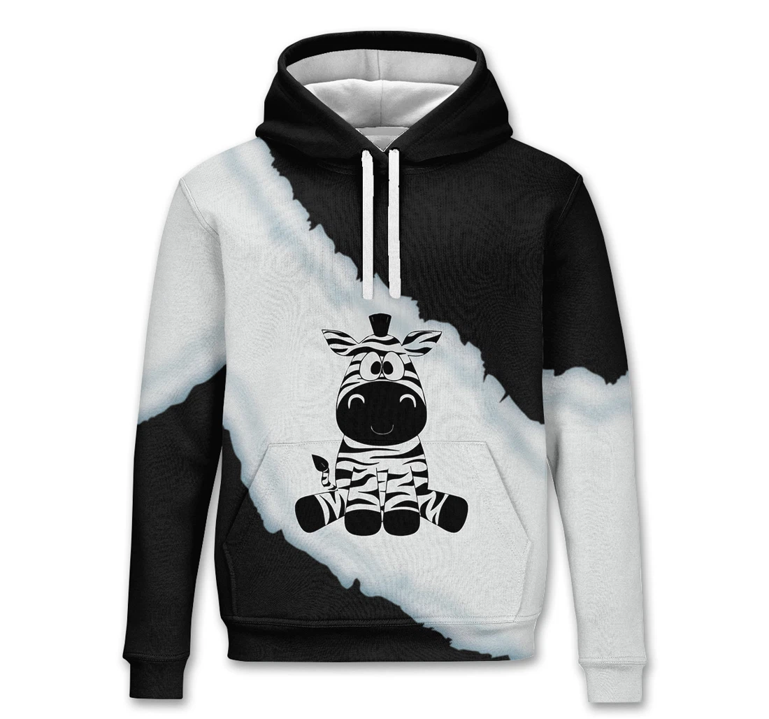 Personalized Zebra Cute Hd - 3D Printed Pullover Hoodie