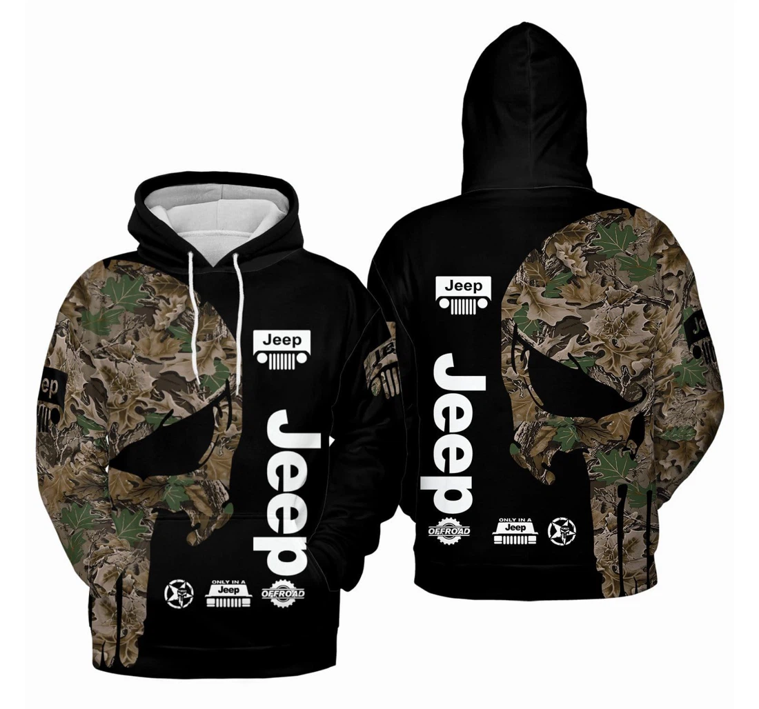 Personalized Army Jp Army Camo Skull Pattern V - 3D Printed Pullover Hoodie