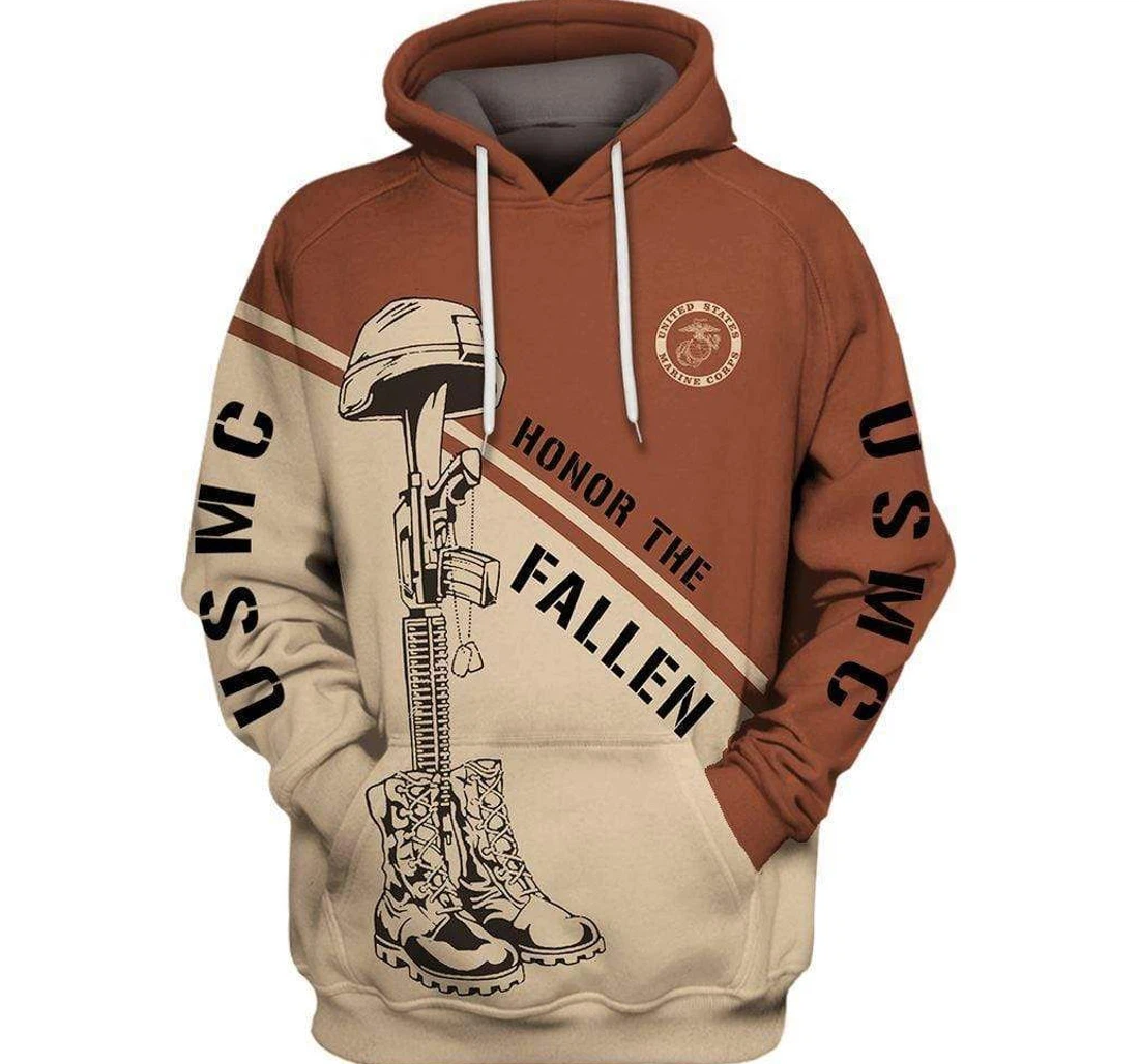 Personalized U Marine Corps Honor The Fallen - 3D Printed Pullover Hoodie