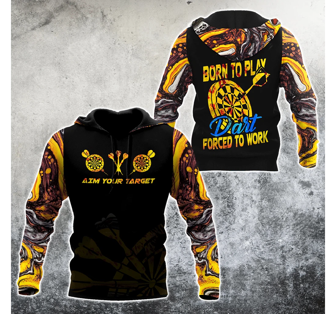 Personalized Darts Player No8 Born To Play - 3D Printed Pullover Hoodie