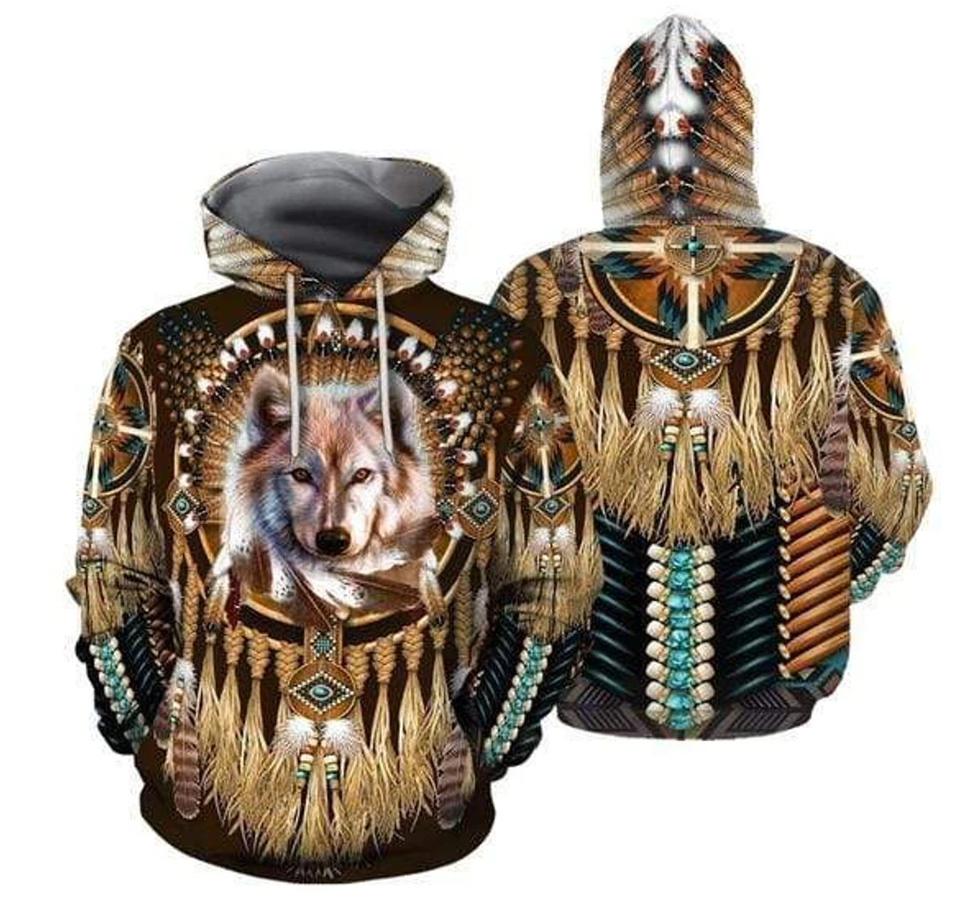 Personalized Native American Wolf Tribe - 3D Printed Pullover Hoodie