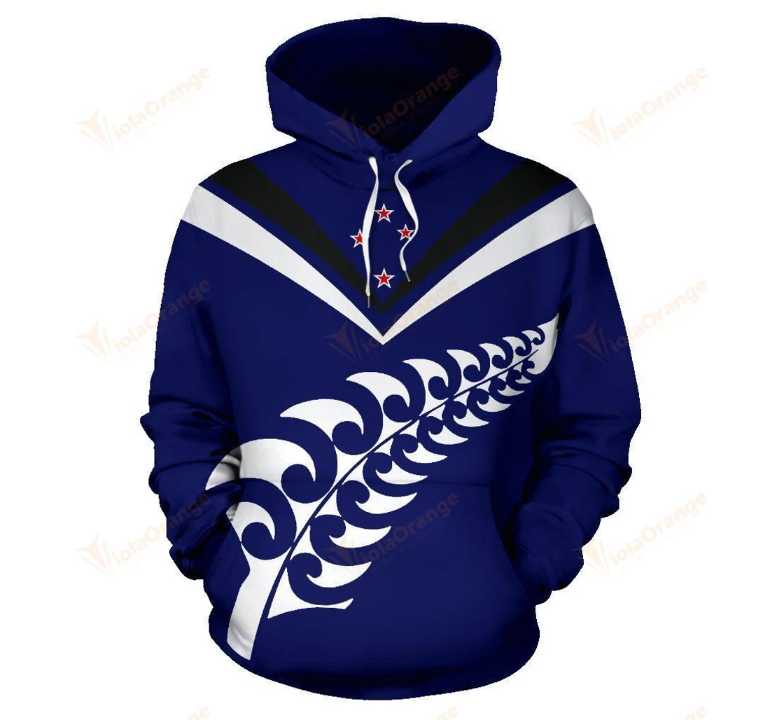 Personalized New Zealand Silver Fern Kmbns - 3D Printed Pullover Hoodie