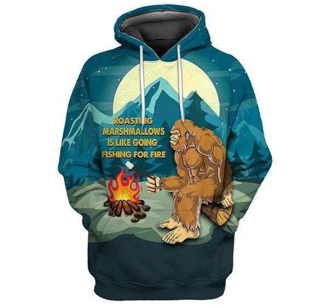 Personalized Camping Chill Bigfoot - 3D Printed Pullover Hoodie
