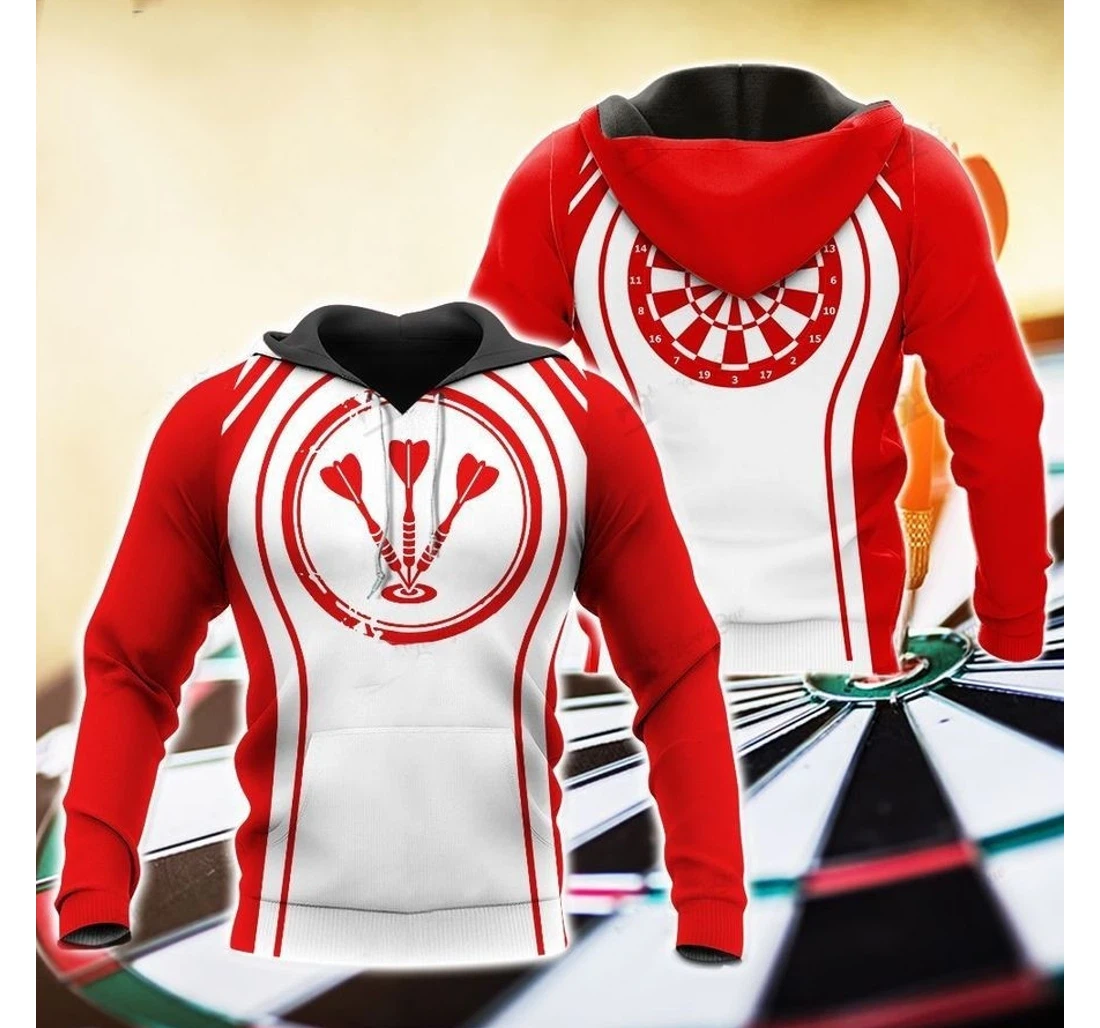 Personalized Darts Red Simple - 3D Printed Pullover Hoodie