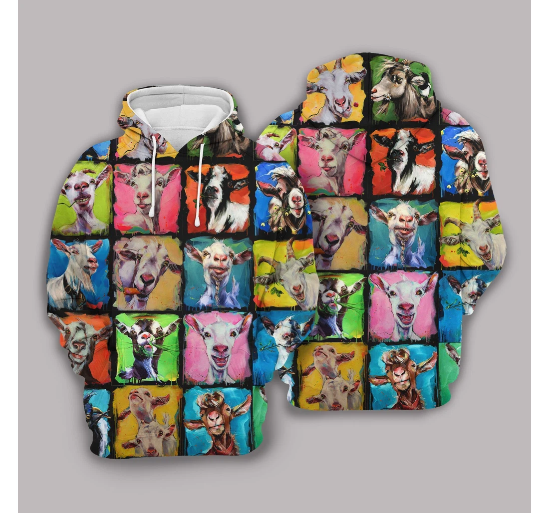 Personalized Smiling Goats Olfdr - 3D Printed Pullover Hoodie