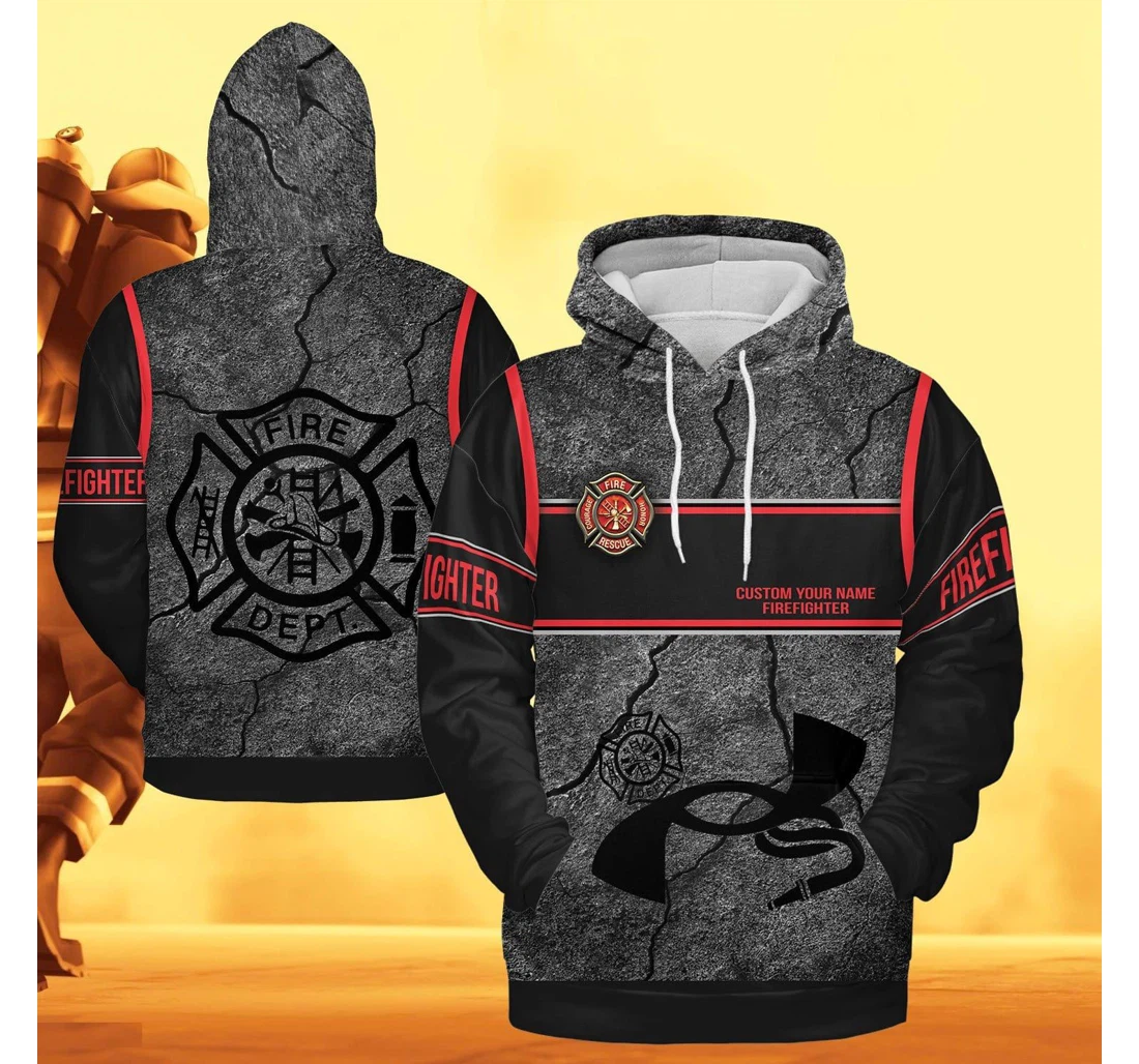 Firefighter Warrior Custom Name H - 3D Printed Pullover Hoodie - All ...