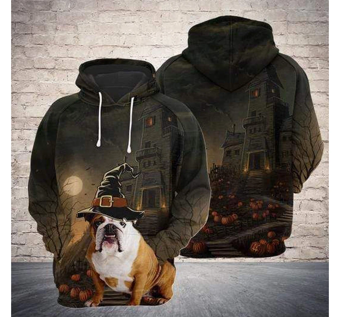 Personalized Bull Dog Halloween - 3D Printed Pullover Hoodie