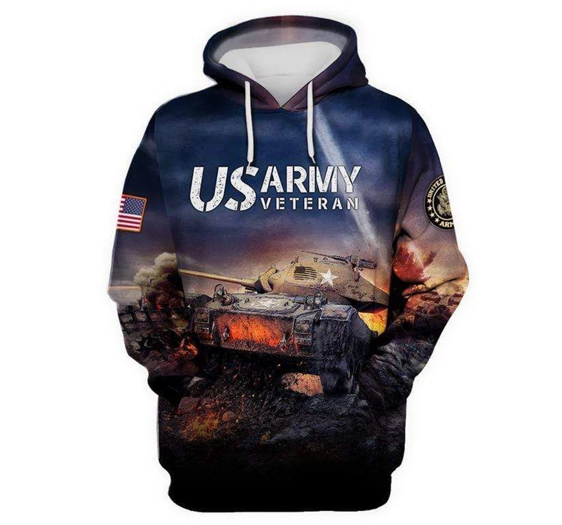 Personalized Tank Us Army - 3D Printed Pullover Hoodie