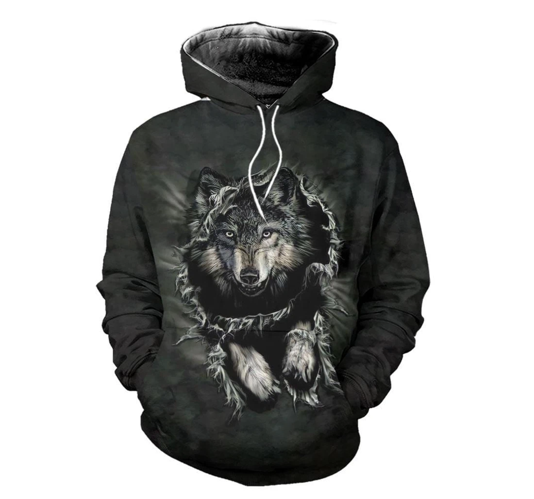 Personalized Wolf Tattoo H - 3D Printed Pullover Hoodie