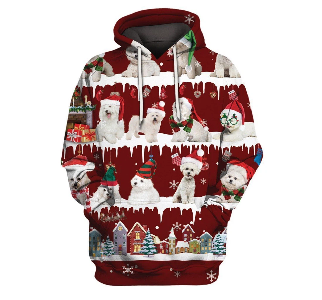 Personalized Christmas Bichon Snow Christmas Olcgb - 3D Printed Pullover Hoodie