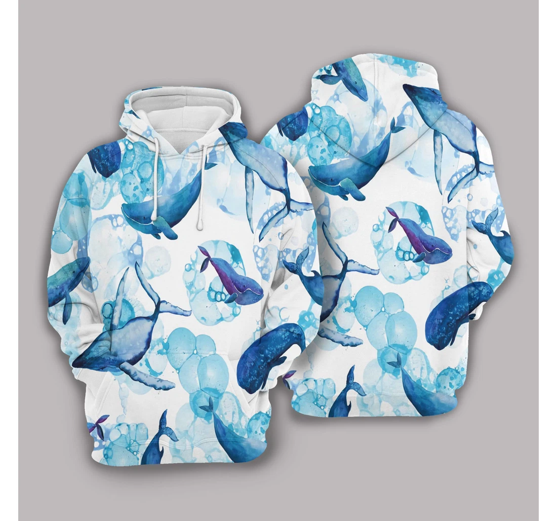 Personalized Whale Oyknm - 3D Printed Pullover Hoodie