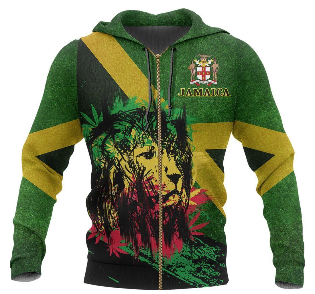 Personalized Jamaica Jamaican Lion Special Per Ovami - 3D Printed Pullover Hoodie