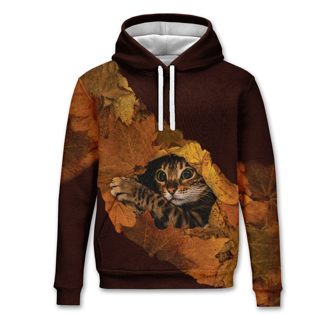 Personalized Cat Thanksgiving Hd - 3D Printed Pullover Hoodie