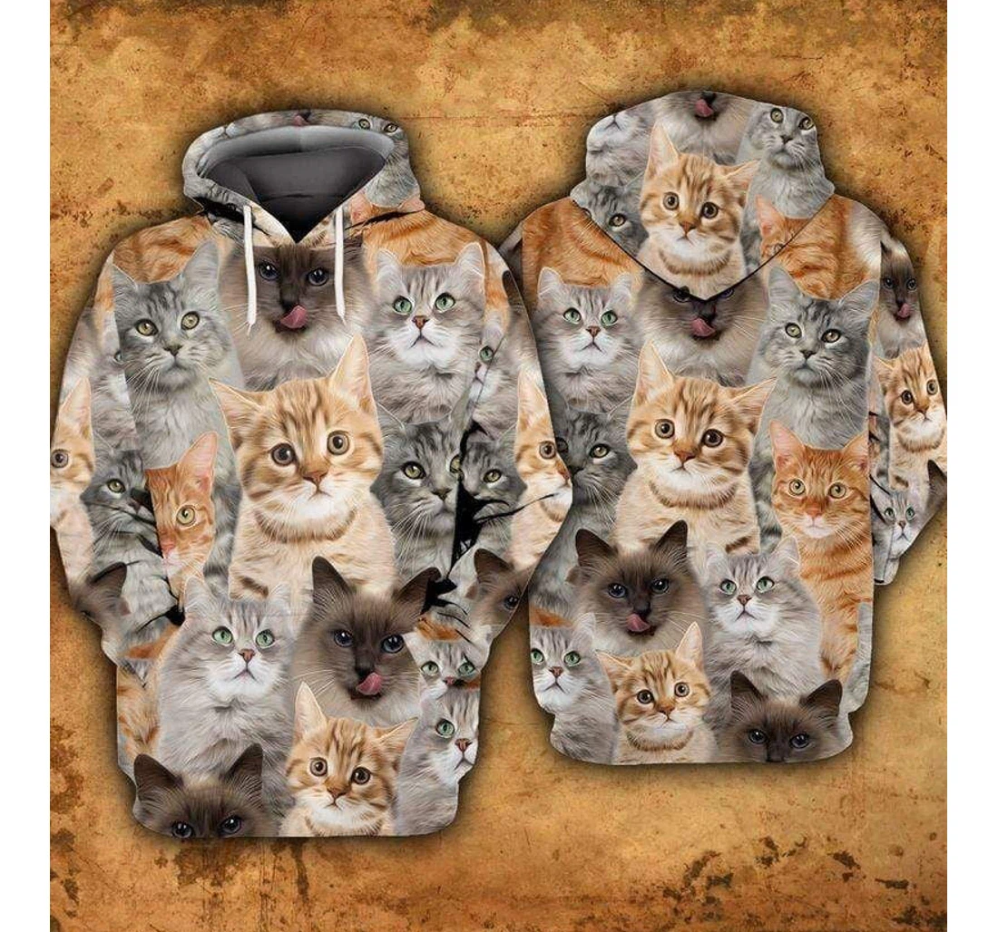 Personalized Cute Kittens Cat Lover - 3D Printed Pullover Hoodie