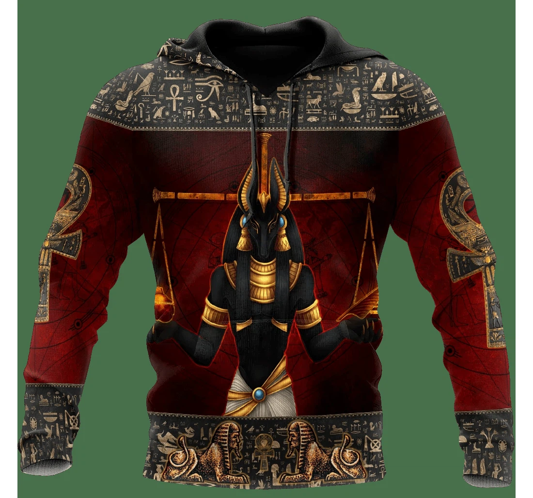 Personalized Anubis Ancient Egyptian Red - 3D Printed Pullover Hoodie