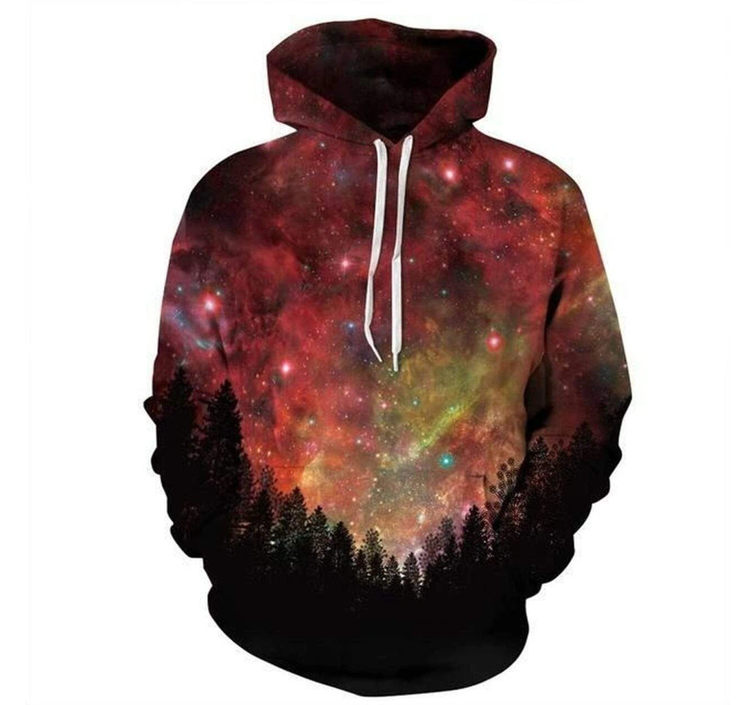 Personalized Fiery Galactic Space - 3D Printed Pullover Hoodie