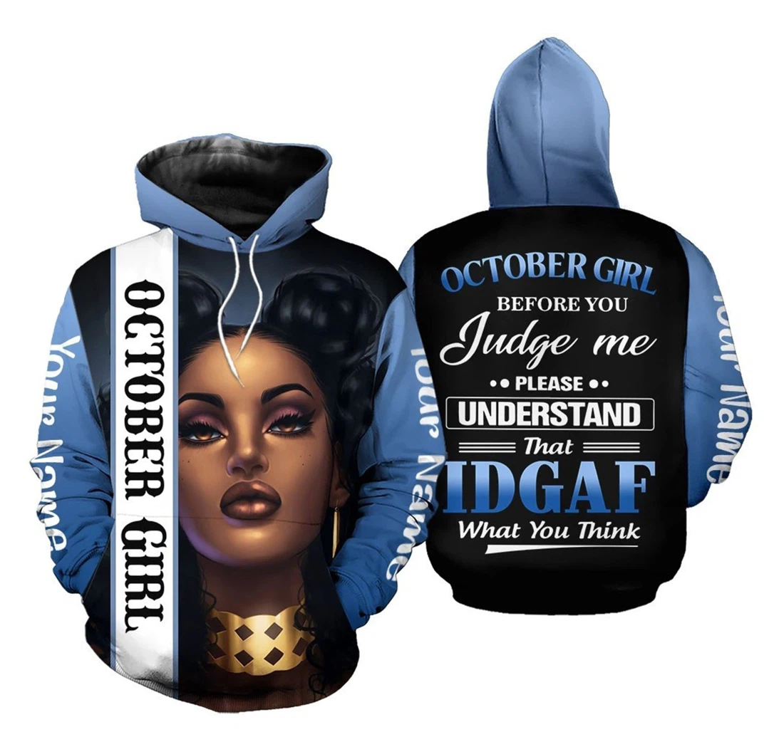 Personalized Girl Custom Name Birthday - 3D Printed Pullover Hoodie